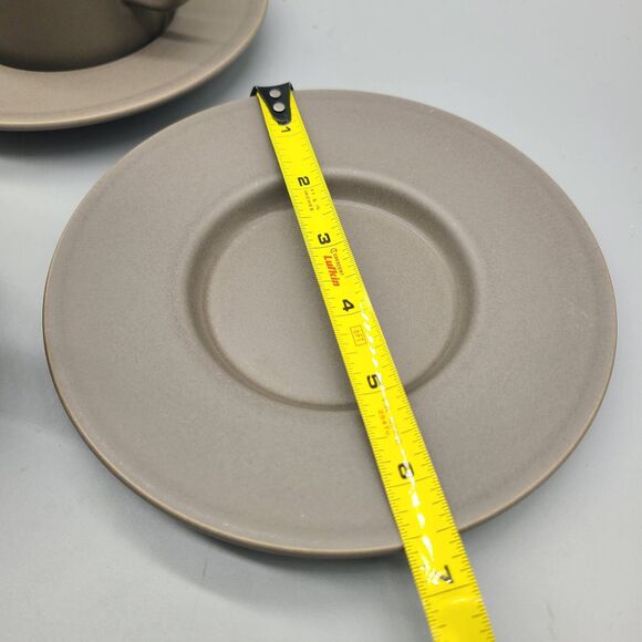 Set (2) Calvin Klein Coffee Cups with Saucers Matte Grey Swid Powell 6 oz - Picture 4 of 8